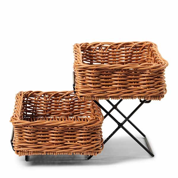 2st  korgar i pp plast m kraftig ställning, brun 2st á 40x25 cm